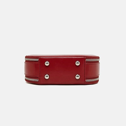Women's Genuine Leather Unique Apple-Shaped Handbag