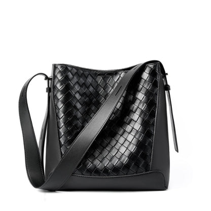 Women's Cowhide Handwoven Large Capacity Crossbody and Shoulder Bag