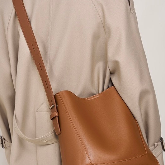 Sac seau surdimensionné en cuir véritable pour femme, à bandoulière et à bandoulière