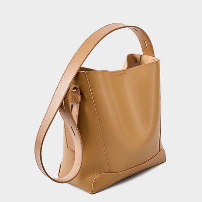 Sac seau surdimensionné en cuir véritable pour femme, à bandoulière et à bandoulière