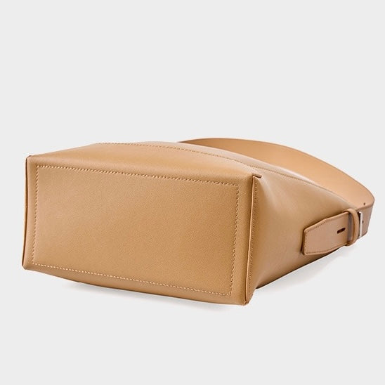 Sac seau surdimensionné en cuir véritable pour femme, à bandoulière et à bandoulière