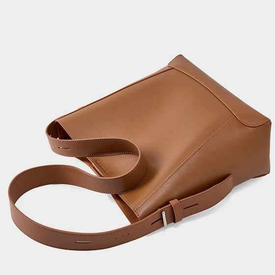 Sac seau surdimensionné en cuir véritable pour femme, à bandoulière et à bandoulière
