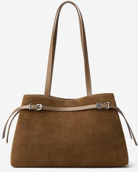 Retro Suede Large Capacity Genuine Leather Shoulder Bag