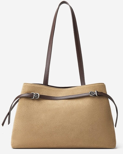 Retro Suede Large Capacity Genuine Leather Shoulder Bag