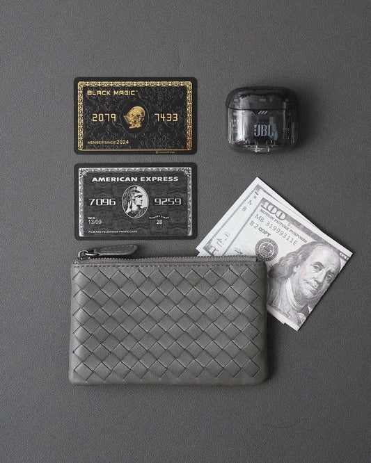 Handwoven Lambskin Key Fob & Card Wallet