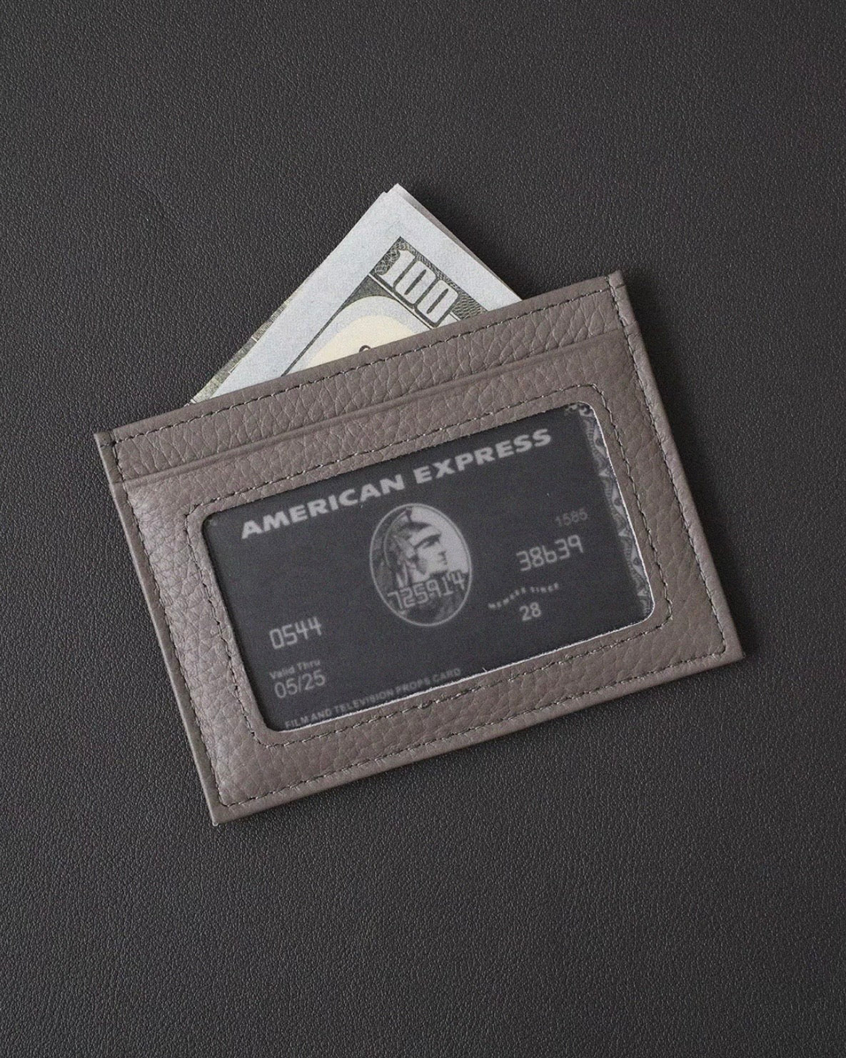 Étui à cartes compact ultra-fin en cuir pleine fleur (multiples emplacements pour cartes)