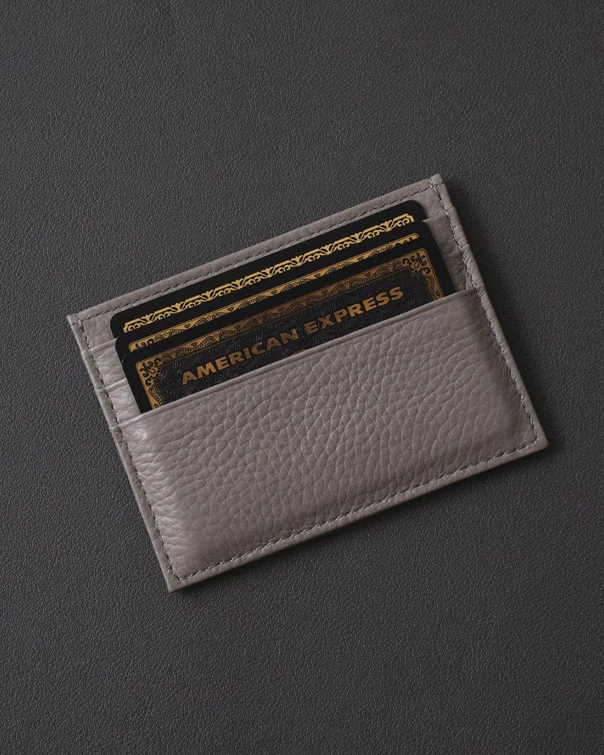 Étui à cartes compact ultra-fin en cuir pleine fleur (multiples emplacements pour cartes)