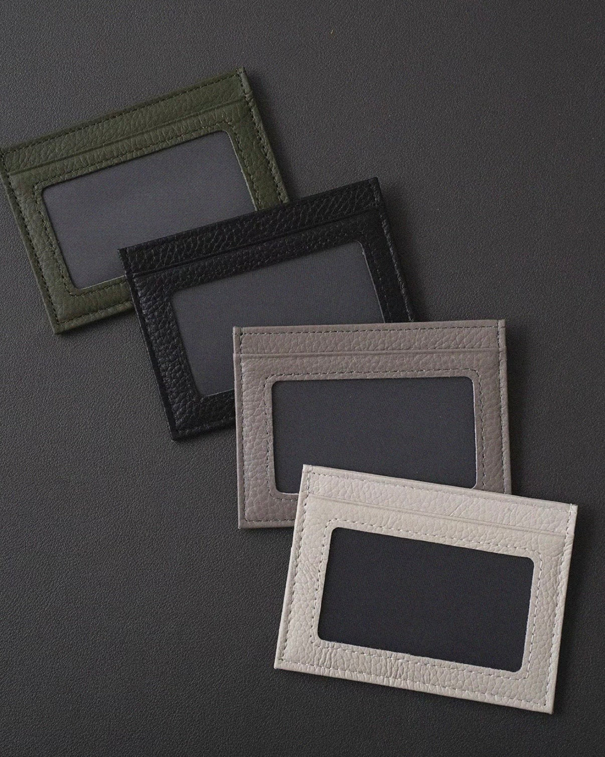 Étui à cartes compact ultra-fin en cuir pleine fleur (multiples emplacements pour cartes)