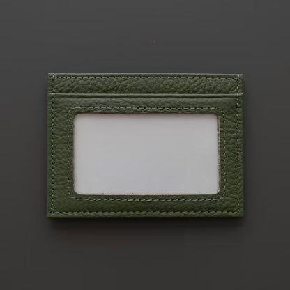 Étui à cartes compact ultra-fin en cuir pleine fleur (multiples emplacements pour cartes)