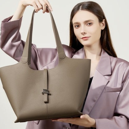 2025 New Women’s Genuine Leather Large Capacity Commuter Tote Bag
