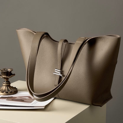 2025 New Women’s Genuine Leather Large Capacity Commuter Tote Bag