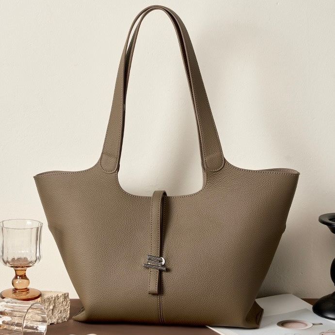 2025 New Women’s Genuine Leather Large Capacity Commuter Tote Bag