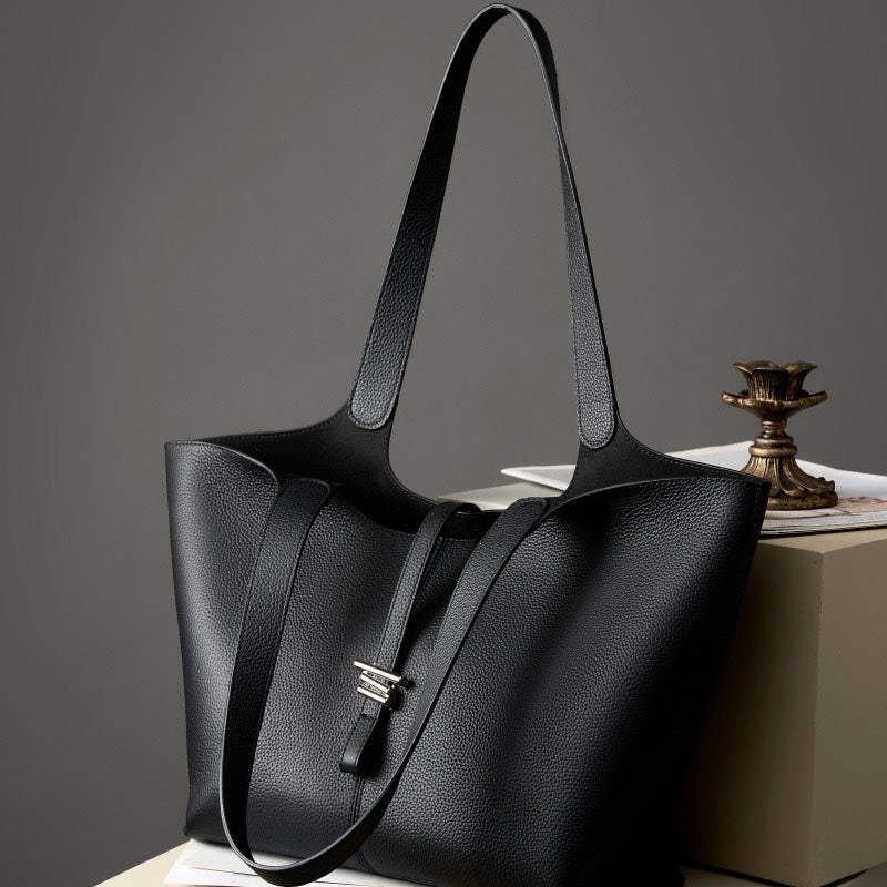 2025 New Women’s Genuine Leather Large Capacity Commuter Tote Bag