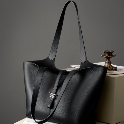 2025 New Women’s Genuine Leather Large Capacity Commuter Tote Bag