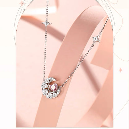 [Limited Edition] Pink Heart Lunar Halo Necklace
