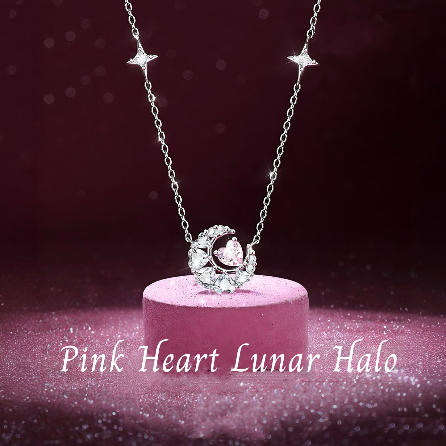 [Limited Edition] Pink Heart Lunar Halo Necklace