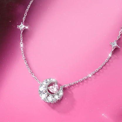 [Limited Edition] Pink Heart Lunar Halo Necklace