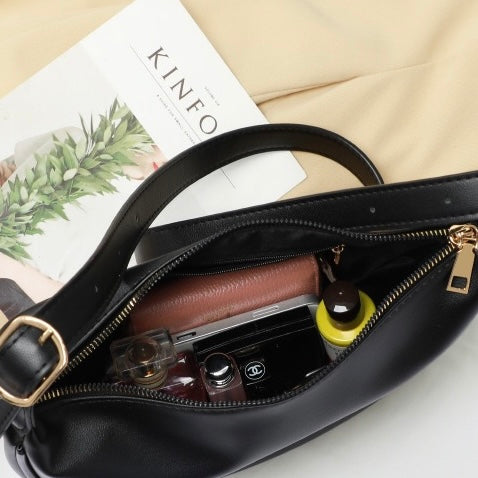 Women's Genuine Leather Underarm Bag - Large Capacity Crossbody Shoulder Bag for Spring Summer Commuting