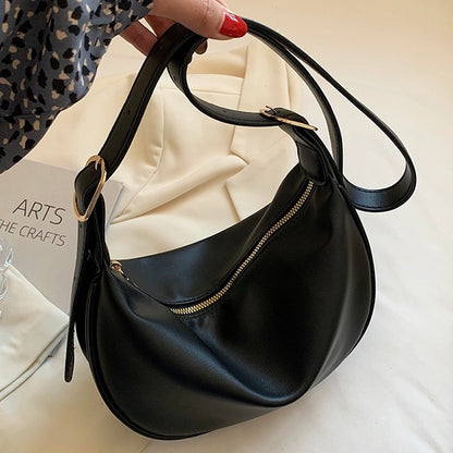 Women's Genuine Leather Underarm Bag - Large Capacity Crossbody Shoulder Bag for Spring Summer Commuting