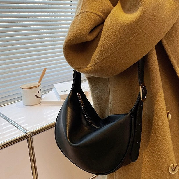 Women's Genuine Leather Underarm Bag - Large Capacity Crossbody Shoulder Bag for Spring Summer Commuting