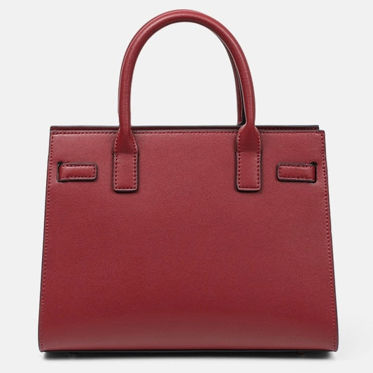 Stylish Red Women's Large Capacity Genuine Leather Tote Bag