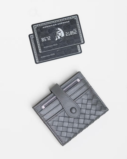 Étui à cartes compact ultra-fin en cuir pleine fleur (multiples emplacements pour cartes)