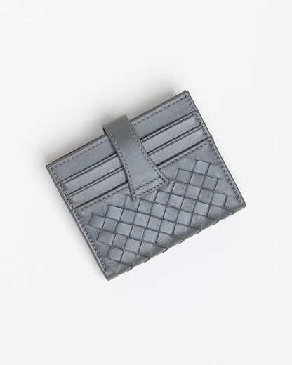Étui à cartes compact ultra-fin en cuir pleine fleur (multiples emplacements pour cartes)
