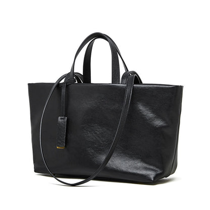 Women's Genuine Leather Vintage Soft Large-Capacity Crossbody Tote Bag