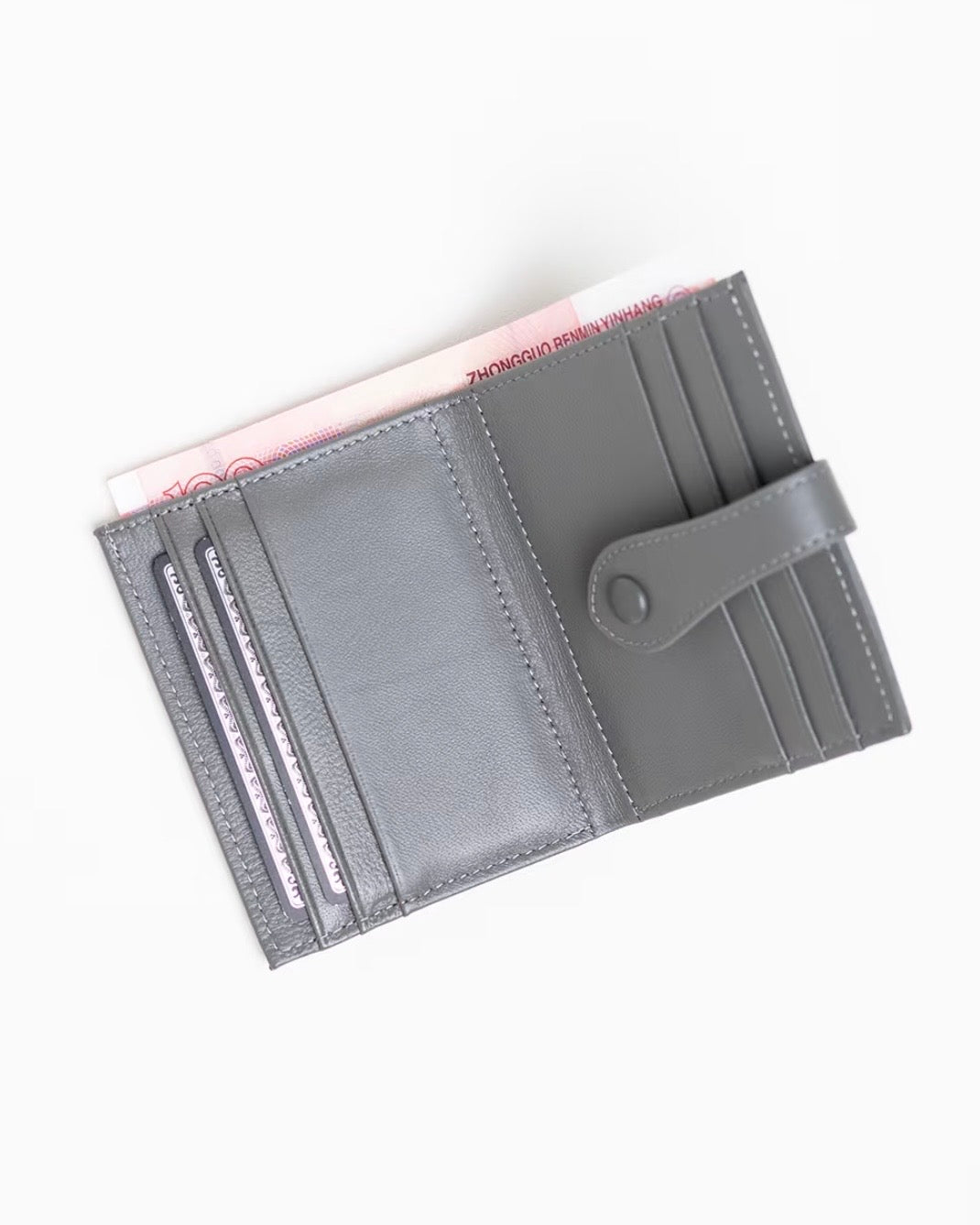 Étui à cartes compact ultra-fin en cuir pleine fleur (multiples emplacements pour cartes)