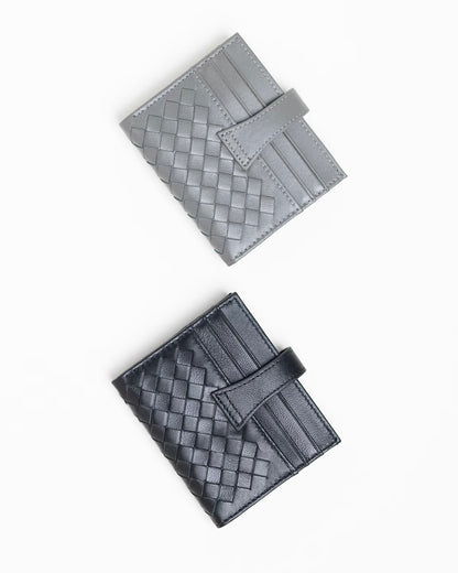 Étui à cartes compact ultra-fin en cuir pleine fleur (multiples emplacements pour cartes)