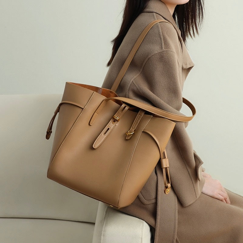 Sac fourre-tout vintage en cuir véritable pour femme avec boucle à cadenas