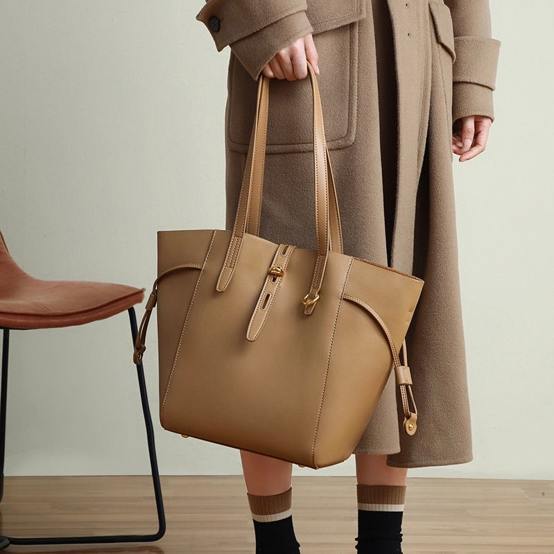 Sac fourre-tout vintage en cuir véritable pour femme avec boucle à cadenas