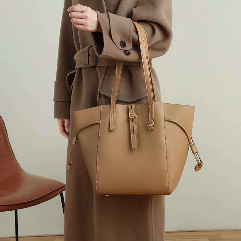 Sac fourre-tout vintage en cuir véritable pour femme avec boucle à cadenas