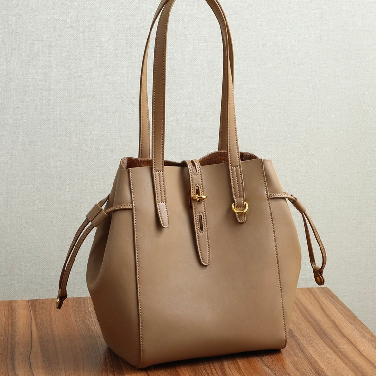 Sac fourre-tout vintage en cuir véritable pour femme avec boucle à cadenas