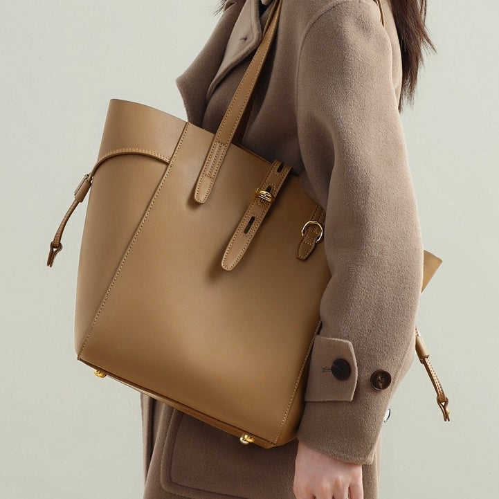 Sac fourre-tout vintage en cuir véritable pour femme avec boucle à cadenas