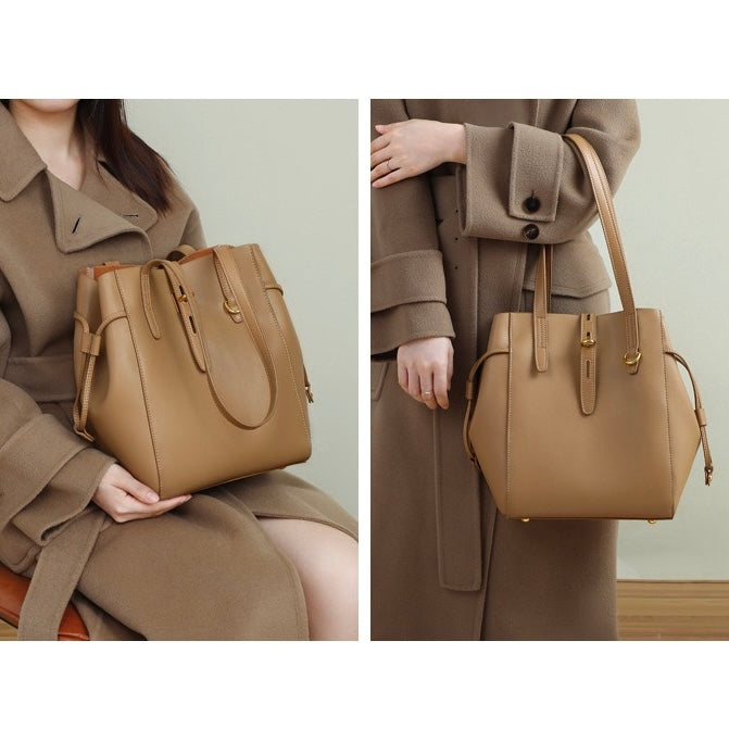 Sac fourre-tout vintage en cuir véritable pour femme avec boucle à cadenas