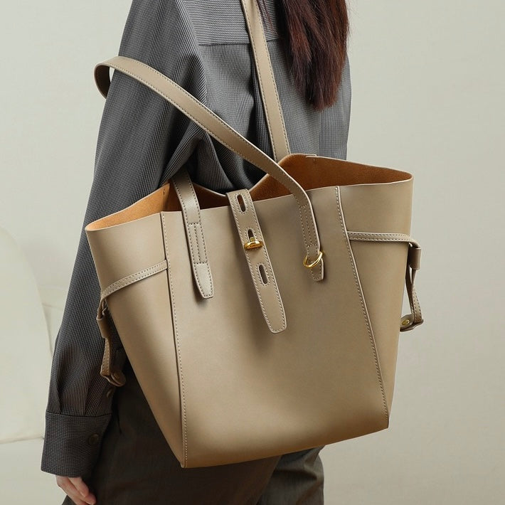 Sac fourre-tout vintage en cuir véritable pour femme avec boucle à cadenas