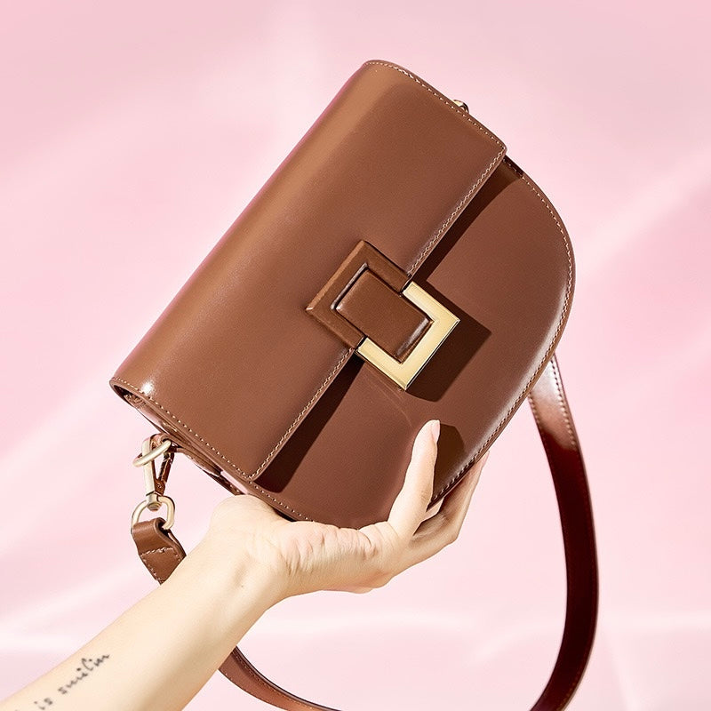 Women’s Genuine Leather Chic Saddle Crossbody Bag