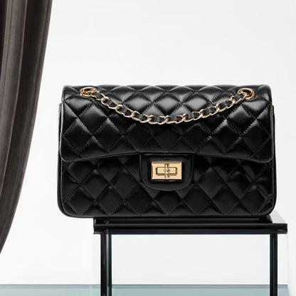 Inspired Quilted Women's Genuine Leather Shoulder Crossbody Bag