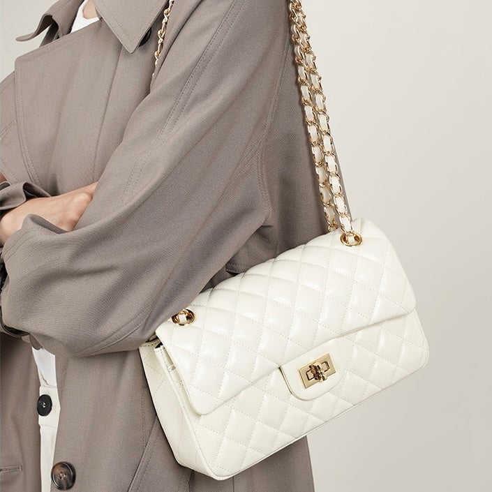 Inspired Quilted Women's Genuine Leather Shoulder Crossbody Bag