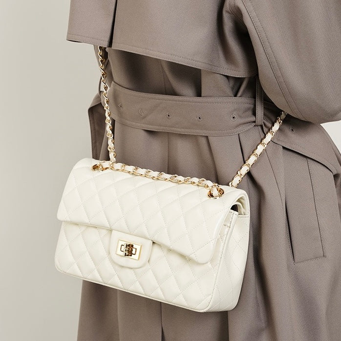 Inspired Quilted Women's Genuine Leather Shoulder Crossbody Bag