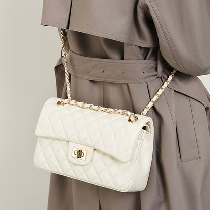 Inspired Quilted Women's Genuine Leather Shoulder Crossbody Bag