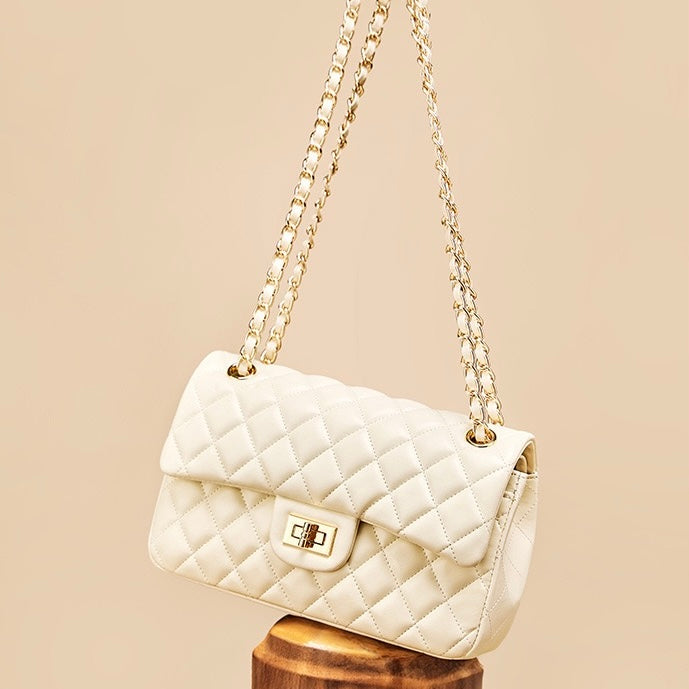 Inspired Quilted Women's Genuine Leather Shoulder Crossbody Bag