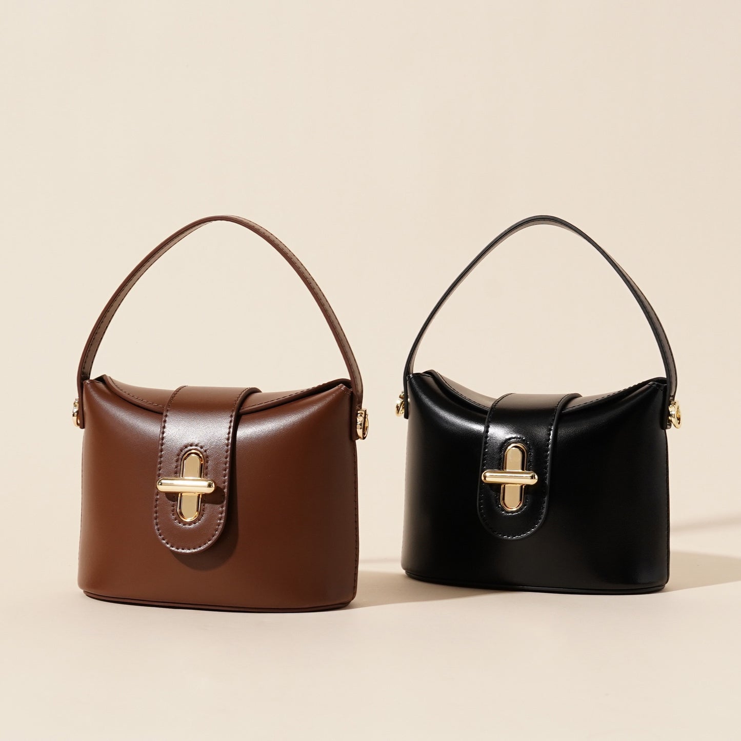 Women’s Genuine Leather Vintage Lock Top Handle Bag