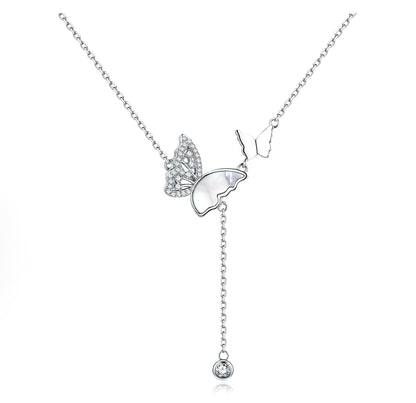 Celestial Butterfly Aura Lariat Necklace