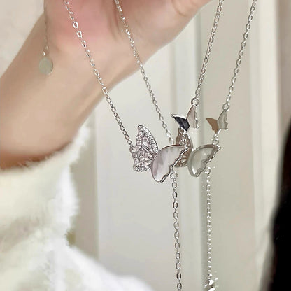 Celestial Butterfly Aura Lariat Necklace