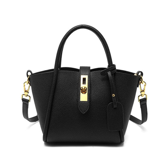 Women’s Genuine Leather Petite Basket Top Handle Bag