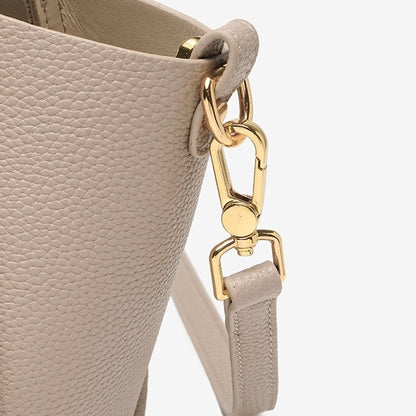 Kleine Korbtasche aus echtem Leder für Damen mit Henkel