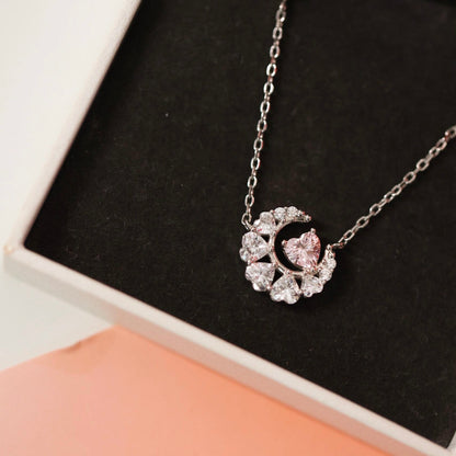 [Limited Edition] Pink Heart Lunar Halo Necklace