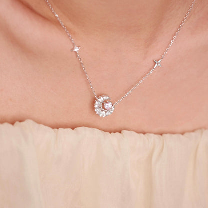 [Limited Edition] Pink Heart Lunar Halo Necklace